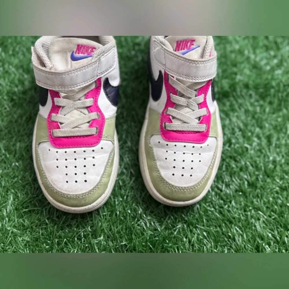 Nike(PS) Court Borough Low Recraft‎ Shoes 'White Pink Dark Obsidian' Size 11C